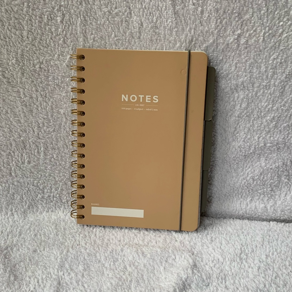 (3/$30) Tan Spiral Notebook